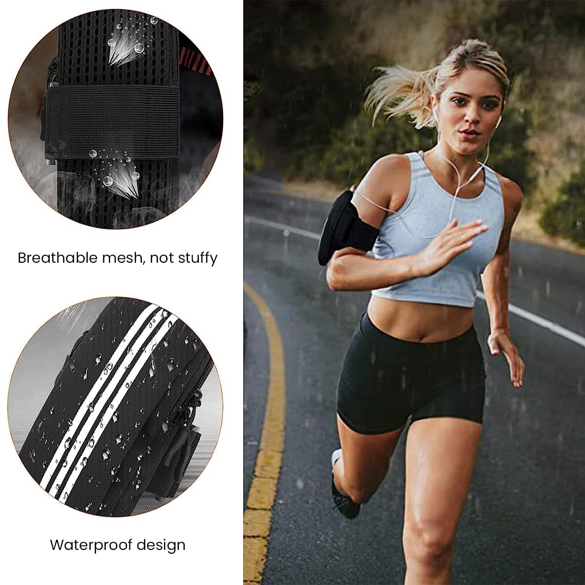 Optifit Armband for Mobile Phone Running with Luminous, Waterproof Phone Holder for Running for iPhone 14 PRO MAX/13/12, Dual Layer Large Capacity Arm Band with Card Holder for Within 7in 's Mobile Optifit Armband for Mobile Phone Running with Luminous, Waterproof Phone Holder for Running for iPhone 14 PRO MAX/13/12, Dual Layer Large Capacity Arm Band with Card Holder for Within 7in 's Mobile